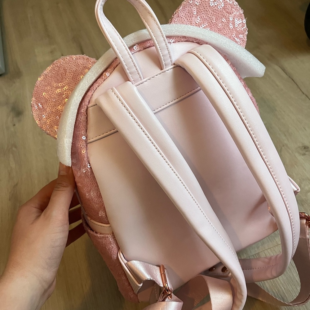 Loungefly Pink Sequin Disney Backpack - image 3